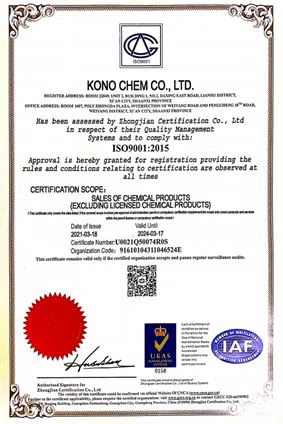 KONO'ISO certificate