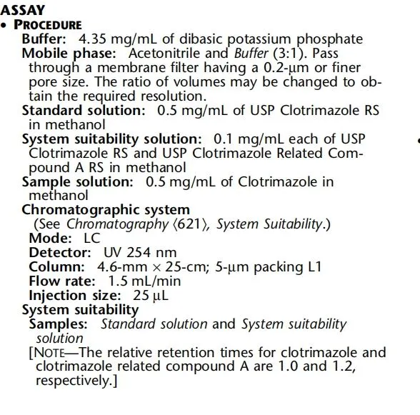 Clotrimazole powder Test Method 1